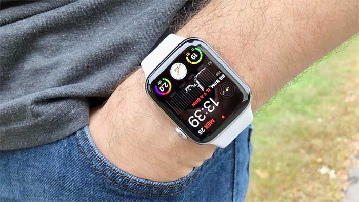 Apple watch series 4 on a man's wrist