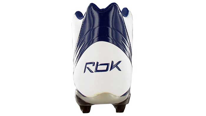 Back of an rbk branded cleat